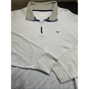 Vineyard Vines 1/4 Zip Long Sleeve Mens XL Blue Sweatshirt Pima Whale Logo 🐳